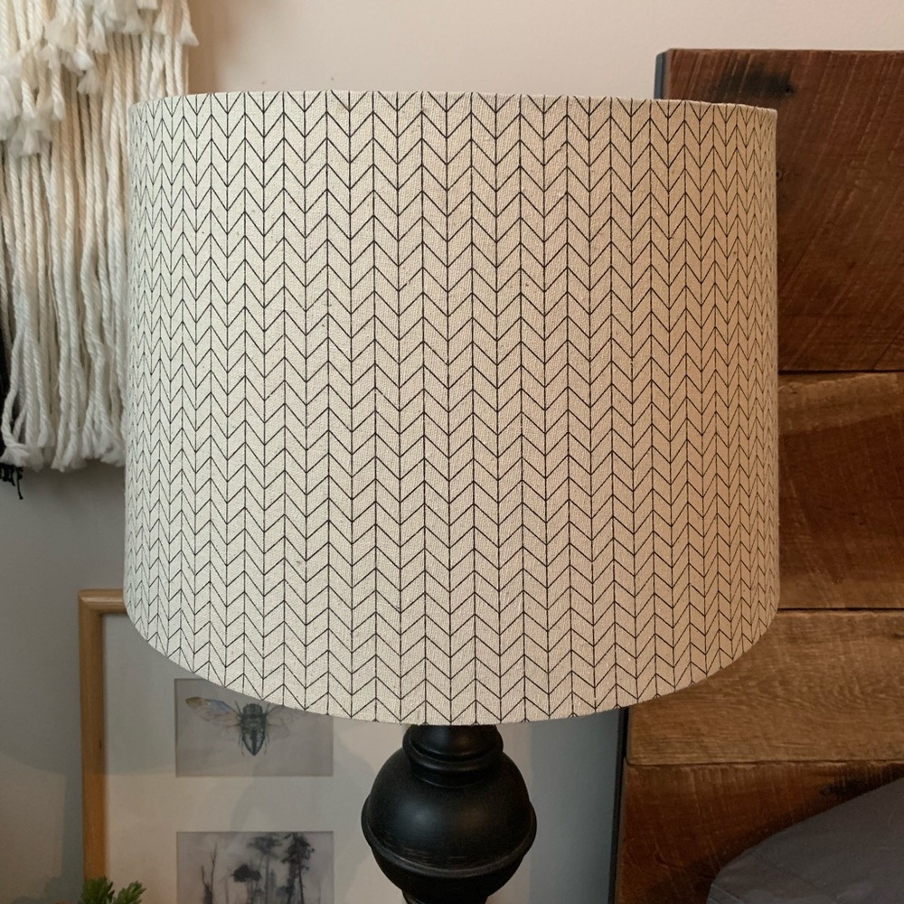 Cream and black chevron lamp shade